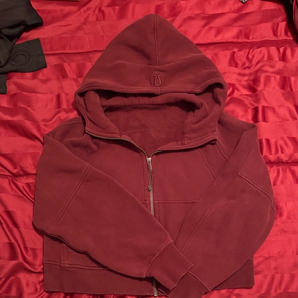 Lululemon Scuba Oversized Full-Zip Hoodie - maroon